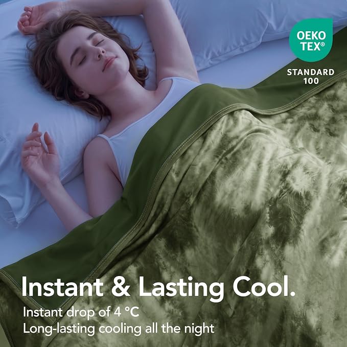 Cooling Blanket King Size 90"x104" for Hot Sleepers | Cold Summer Soft Blanket for Bed Couch and Travel Absorbs Heat Q-Max>0.35 Cool Lightweight Throw for Night Sweats Menopause