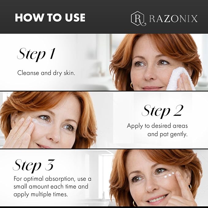 RAZONIX Instant Eye Tightening and Lifting Serum, with Hyaluronic Acid and Caffeine, for Under Eye Bags, Puffiness, Dark Circles, and Wrinkles, Serum Form, 0.5 fl oz (Medium, Unscented)