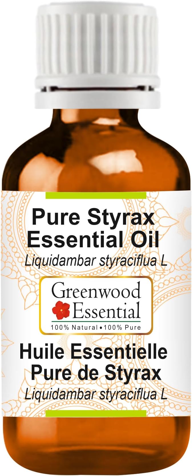 Greenwood Essential Pure Styrax Essential Oil (Liquidambar styraciflua L) Steam Distilled 100ml (3.38 oz)