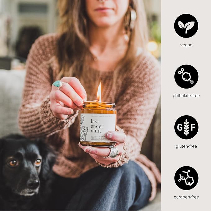 Broken Top Lavender Mint Pure Soy Candle | 9 oz. | Bergamot, Lemon & Eucalyptus 50-Hour Burn Time. Natural Cotton Wick, Vegan, No Parabens, No Phthalates
