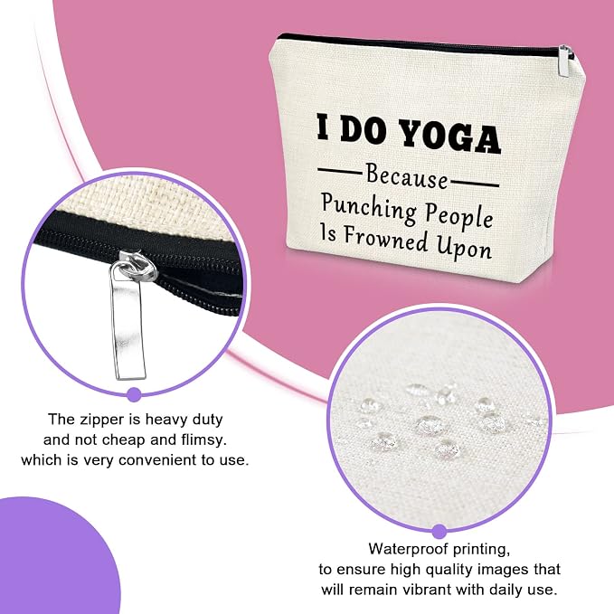 Yoga Gifts for Women Yoga Lover Gift Makeup Bag Birthday Gifts for Yoga Lover Girls Sister Gifts from Sister Cosmetic Bag Thank You Gifts Christmas Gifts for Her Cosmetic Travel Pouch