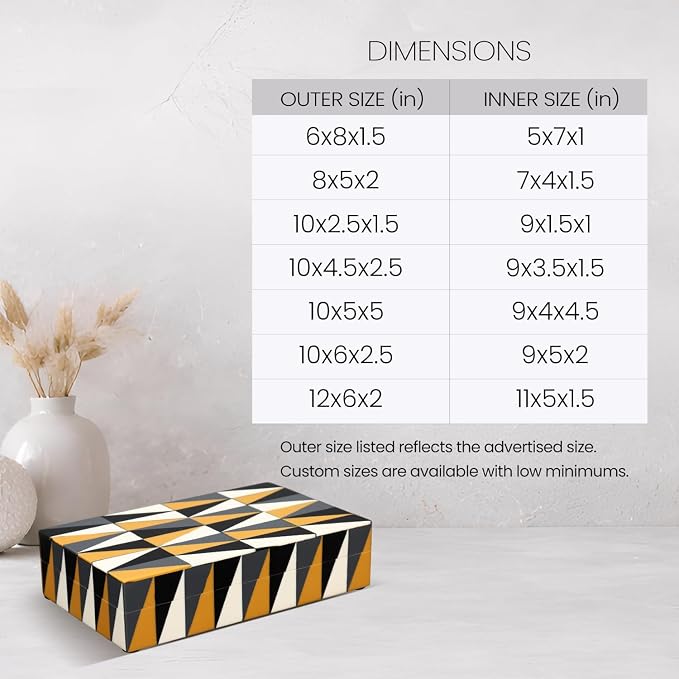 Handicrafts Home Large Decorative Storage Box with Lid, Coffee Table Storage Box, Decorative Remote Control Holder, Keepsake Storage Box for Living Room & Shelf Decor, Puzzle Guild 12 x 6 x 2
