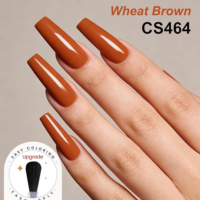 YTD Likomey Wheat Brown Gel Nail Polish,15ml Salon Home DIY Manicure and Pedicure Fall Winter UV Color Varnish,CS464
