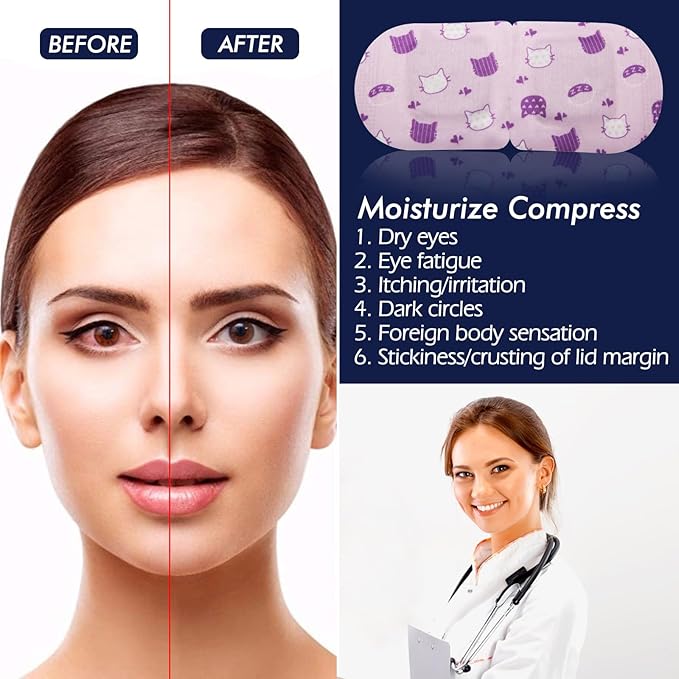 Jekeno Steam Eye Mask, 30 Packs Eye Masks for Dry Eyes, 40-60 Minutes Self Moist Warm Compress Heated Disposable Mask for Sleep, Spa Relaxing Trip Gifts, Travel Essentials for Women Men