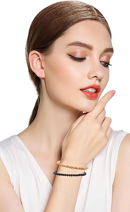 NCB 2.3-Piece 4mm Natural Crystal Gemstone Stretch Bracelets – Handmade Reiki Energy Healing Jewelry for Meditation,Yoga, Unisex