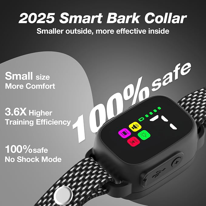 Bark Collar for Small Dogs 5-60lbs, No Shock Smart Collar