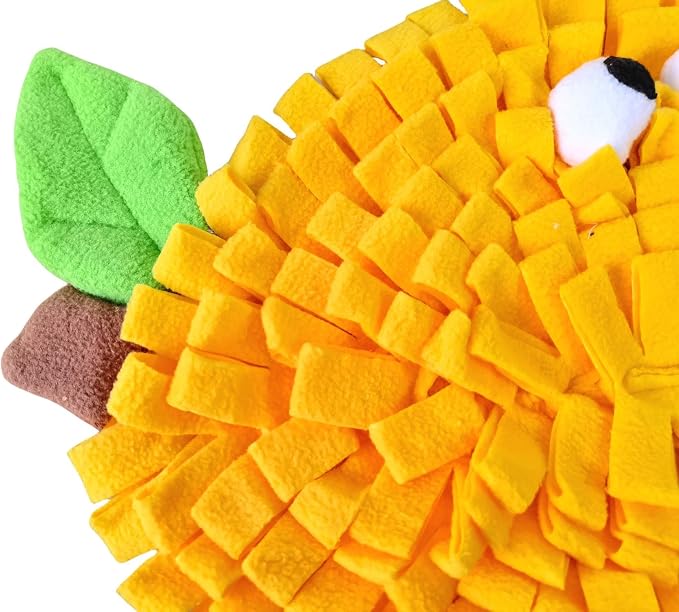 Dog Snuffle Mat Fleece Foraging Fruit Design Mats Small Animals Interactive Feeding Toy Anti Slip Slow Feeder Pet Treat Dispenser for Dogs Rabbits Guinea Pigs (Lemon)