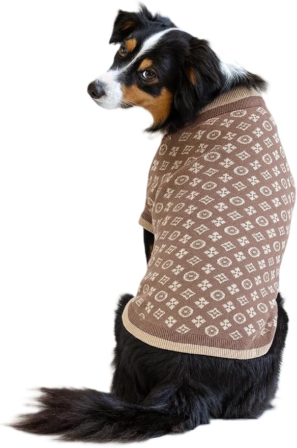 Everything Chic Luxury Dog Sweater – Soft Knit Designer Pet Outfit for Small Dogs & Puppies, XS–L, Stylish Warm Clothing for Yorkies, Chihuahuas, Dachshunds, Maltese, French Bulldog