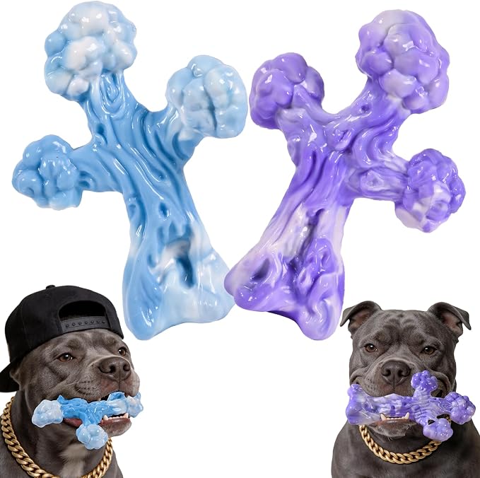 2Pack TreeBone Indestructible Dog Chew Toys for Aggressive Chewers
