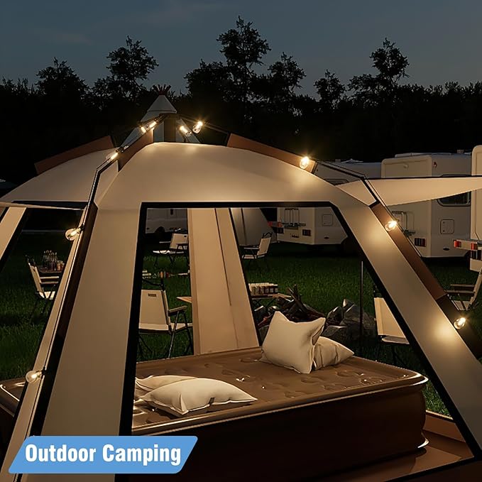 beatineon Outdoor String Lights 150ft, LED Patio Lights with 78 (75+3 Spare ST38 Shatterproof Bulbs), IP 65 Waterproof, Outside Hanging Light for Cafe Bistro Backyard (150 ft-78 Bulbs)