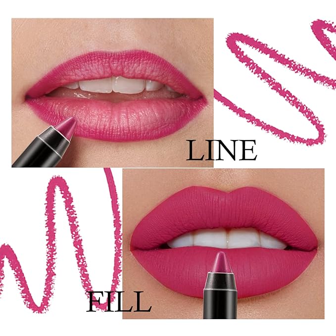 Boobeen Matte Lip Crayon Lipstik Pencil Velvety Creamy Matte Lip Liner Full Coverage High Pigment Waterproof Long Lasting Lipstick for Women, Matte Lip Color with Smooth (#08)