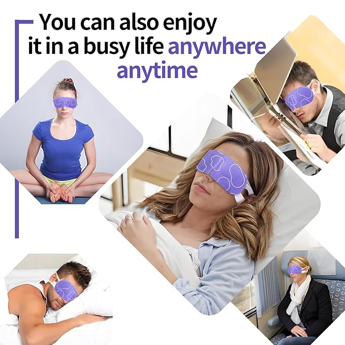 20 Packs Steam Eye Masks for Eyes, Warm Compress Eye Mask, Self Heating Eye Masks Help for Eye Spa, Disposable Heated Eyes Mask for Sleeping Relief Stress Eye Fatigue(Lavender)