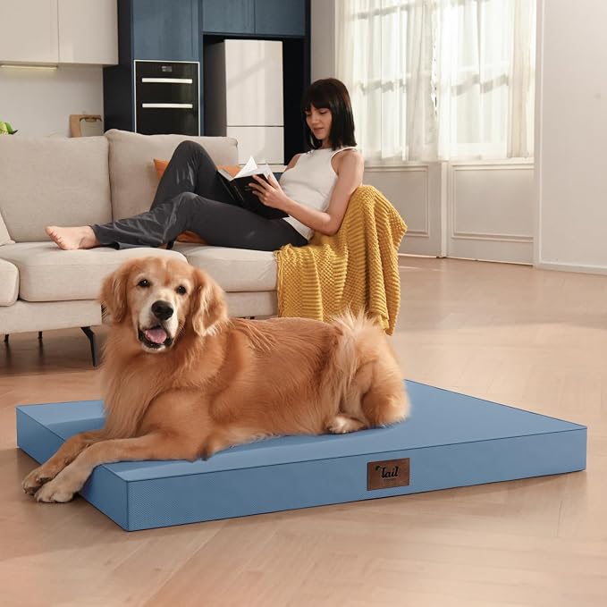 Waterproof Orthopedic Dog Crate Bed for Small Dogs & Cats | Egg Crate Foam, Fits 24x18 Crates, TPU Waterproof Layer, Machine Washable 1680D Oxford Cover, Small Pets Up to 20 lbs