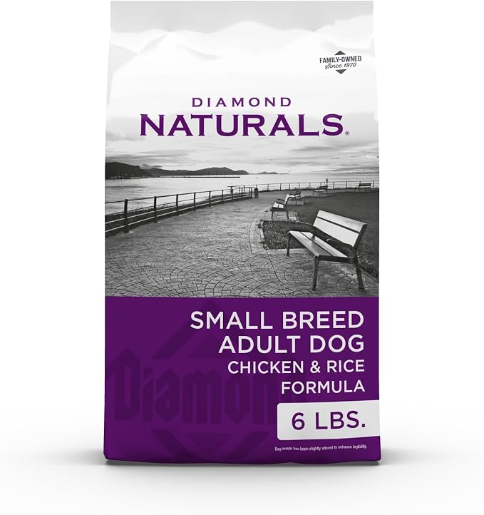 Diamond Naturals Small Breed Adult Dry Dog Food, Chicken & Rice, 6lb | Balanced Nutrients for Small Breed Dogs | Omega Fatty Acids for Skin & Coat Health | Probiotics for Digestive Support
