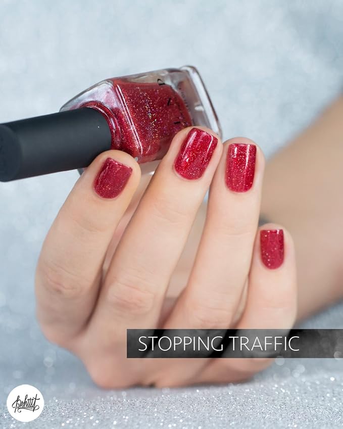 ILNP Stopping Traffic - Fire Engine Red Holographic Nail Polish