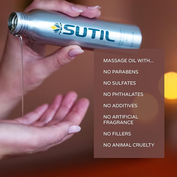 SUTIL Love Potion #23 Massage Oil – Sensual Aphrodisiac Massage Oil for Couples – Botanical Body Oil with Ylang Ylang, Geranium, Ginger & Cinnamon – Non-Sticky Aromatherapy Massage Oil (4 Oz)