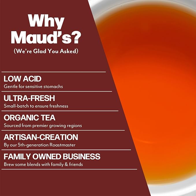 Maud's Organic Cinnamon Black Tea & Organic English Breakfast Black Tea Pods Bundle, 46 ct, Single Serve Tea Pods – 100% Gourmet Blended Tea Leaves, Compatible with Keurig K Cups Maker
