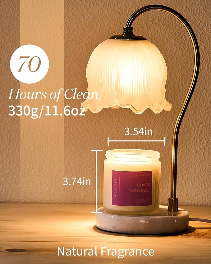 M&SENSE Lilac Wild Rose Scented Candle, 11.6oz 70-Hour Burn Natural Soy Wax | 2-Wick Non-Toxic, Aromatherapy for Home, Gift for Women & Mom for Easter & Spring Refresh