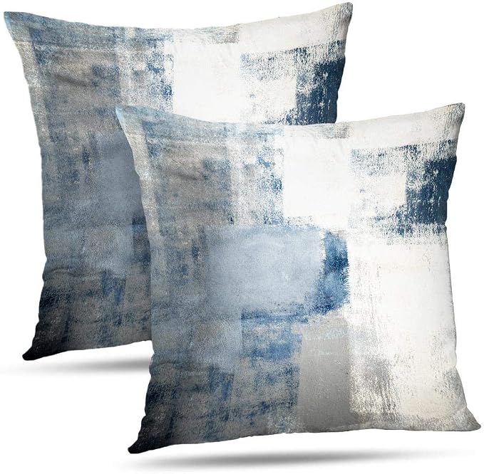 Throw Pillow Covers for Couch, 22x22 Inch, 2 Pack, Grey Blue | Decorative Throw Pillow Covers Cushion Covers for Couch Bedroom Sofa Living Room