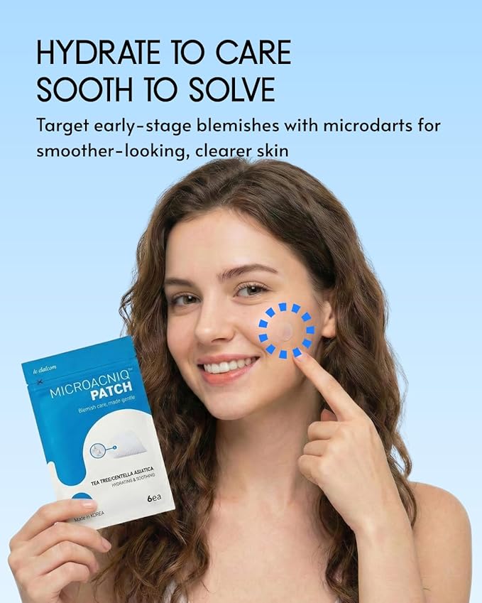 le dalcom Korean Micro-darts Patch, Early Stage Blemish Patches, Acne Care, Salicylic Acid, Tea Tree & Cica, Individual Blister Package (36 Patches)