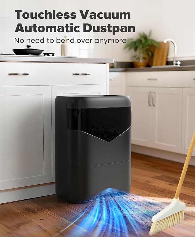 Touchless Vacuum Automatic Dustpan, Bagless, 20Kpa Suction & Auto Sensors