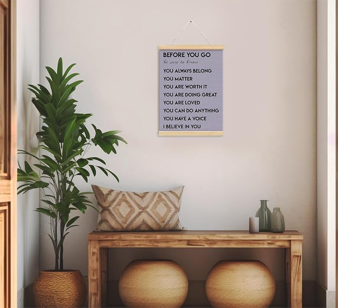 foedor Purple Health Positive Classroom Office Wall Art Decor,12x16 Inch | Affirmations Inspirational Therapist Nurse Wall Art Decor for Kids Teen Girls Room Playroom Wall Decor Wood Posters Framed
