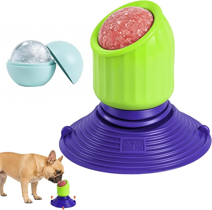 Freezable Dog Licking Toy Set with Suction Cup & Silicone Treat Mold