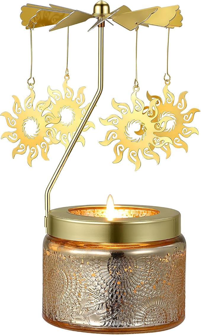 Sun Rotating Scented Candle, Gifts for Women Mom Daughter Sister Wife | Birthday Gifts for Women Friendship, Unique Candle Gift for Christmas Anniversary Mothers Day