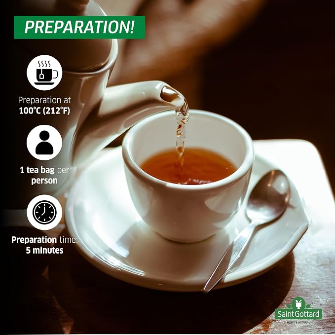Blueberry & Raspberry Saint Gottard Premium Herbal Tea – Natural Antioxidant Botanical Blend for Cleanse & Digestive Support – 40 Tea Bags – Naturally Low in Caffeine – Pure Herbs