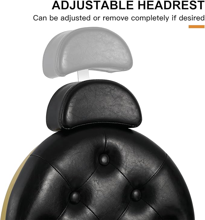 Artist hand Retro Barber Chair Heavy Duty Barber Chairs Vintage Salon Chair Hydraulic Recline Beauty Spa Styling Equipment Rounded Cushioning with Puckered Button (Gold)