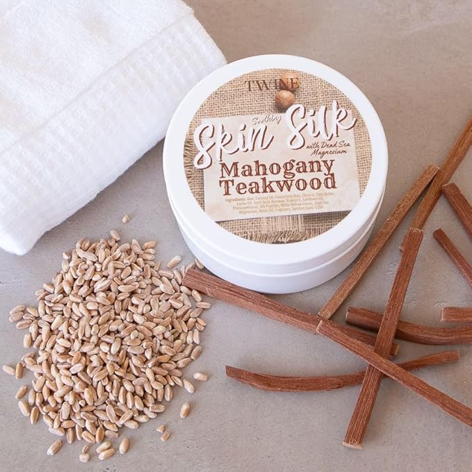 TWINE Skin Silk with Dead Sea Magnesium Mahogany Teakwood Body Butter 4oz