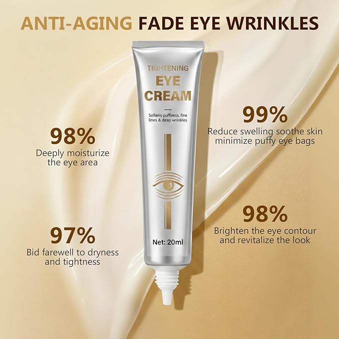 RQUXMT Eye Tightener Cream, Instant Eye Tightener for Puffy Eyes and Dark Circles, Temporary Eye Tightener to Smooth Under Eye Bags, Fine Lines and Wrinkles, Firming & Lifting Eye Gel
