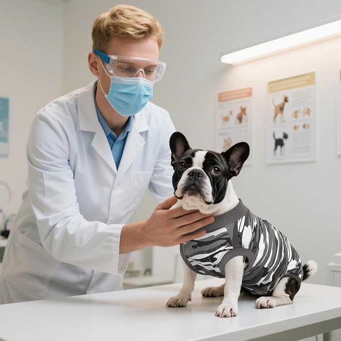 Kuoser Recovery Suit for Dogs Cats, Soft Dog Surgery Suit Female Male Spay | Professional Dog Onesie for Surgery, Substitute E-Collar & Cone, Prevent Licking Dog surgical suit Pet Neuter Suit