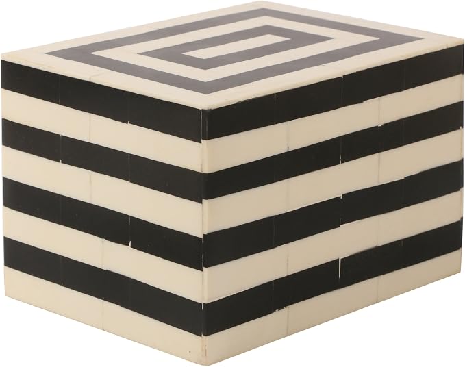 Handicrafts Home Decorative Keepsake Box 6x4.5 – Small Organizer Box with Lid, Boho Decorative Storage, Retro Memory Box, Unique Coffee Table Décor, Jewelry or Trinket Box, Modern Shelf Decorative Box