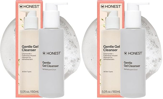 Honest Beauty Gentle Gel Daily Face Cleanser, Calms, Refreshes, Hydrates, Vegan Safe for Sensitive Skin, 5 fl oz, (Pack of 2)