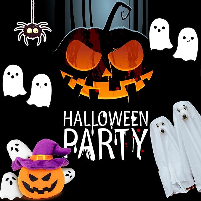 lilfrd Halloween Dog Toys, Pumpkin Ghost Hide & Seek Squeaky Toy