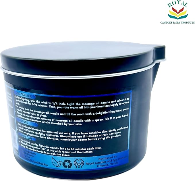 Massage Oil Candle, Body Massage Oil Candle, Candle Massage Oil, Aromatherapy Candle, Couple Massage Oil Candle, 6 oz. with Pouring spout - Sea Salt & Orchid Scent