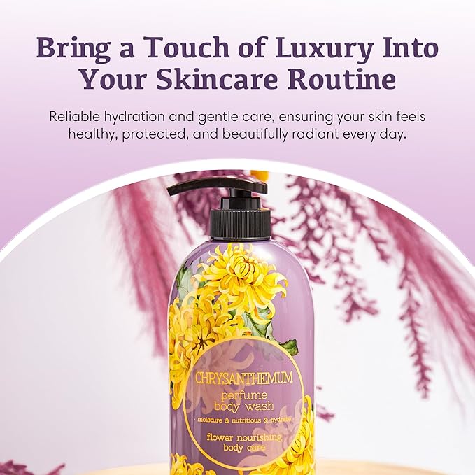 Jigott - Chrysanthemum Perfume Body Wash 25.3 FL OZ/ 750ml, Korean Beauty Cleansing Shower Gel