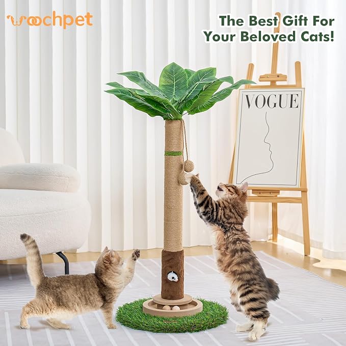 Tall Cat Scratching Post,Cat Toys,Cat Scratcher Tree for Large Cat | Heavy Duty,Protect Sofa,Modern Boho,Cat Ball Track,Cat Tree,For Indoor Cats