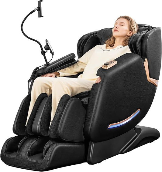 4D Massage Chairs Full Body - 53.5 Extend Sl Track Shiatsu Massage Chair - Zero Gravity Massage Chair,11 Massage Techniques,Core Heating & 22 Airbag, Smart Foot Rollers,Ai Voice, Yoga Mode