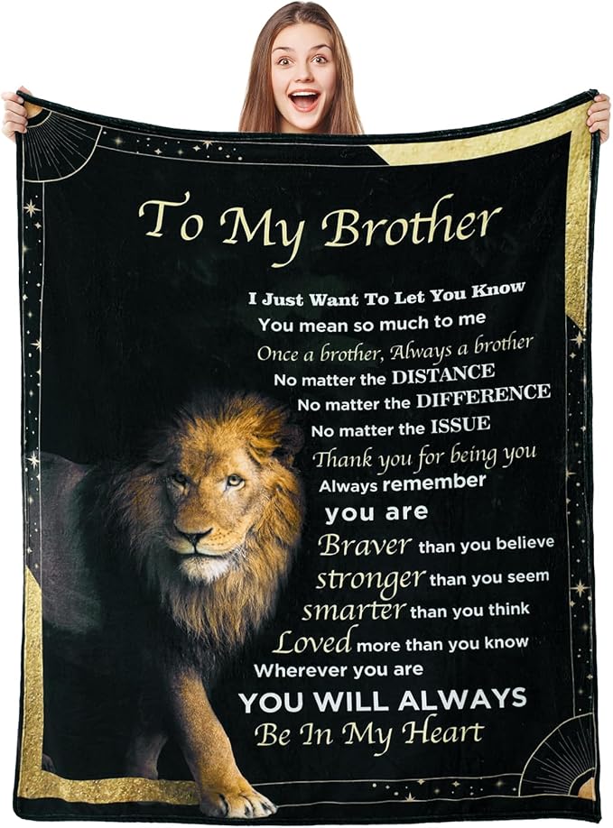 Best Brother Gifts from Sister for Birthday, Big Brother Birthday Gifts for Brother Adult from Sister,Birthday Gifts for Brothers from Sisters, 60"x80" Blanket