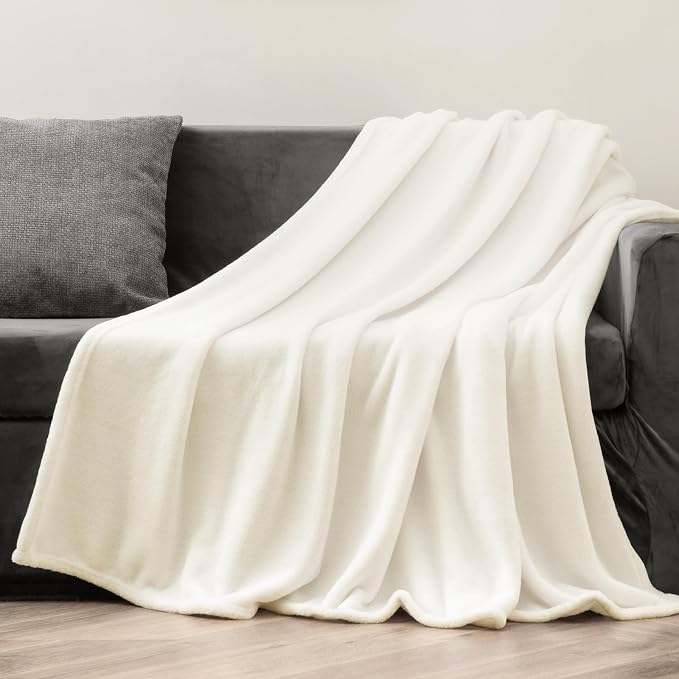BEDELITE Fleece Blanket Soft Plush Twin Size Blanket Cream 60"x80" | Ultra Soft Fleece, Plush Microfiber, Lightweight Warmth, All Season Comfort, Fade Resistant, Machine Washable, Couch Sofa Bed