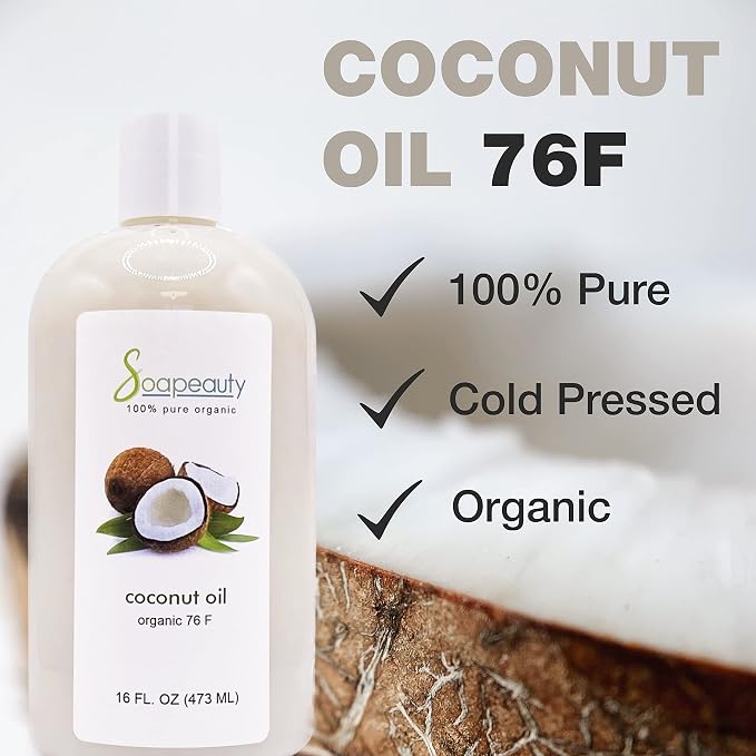 Coconut Oil 76 Degree by Soapeauty | Cold Pressed | Natural Carrier Oil for Candle Making & Soap Making, Face, Skin Care, Hair Care | 7 lbs