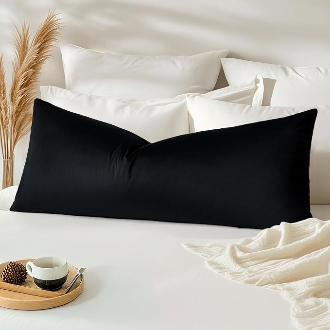 Artscope Luxury Velvet Lumbar Pillow Cover Super Soft Decorative Rectangle Throw Pillow Covers Case Cushion Covers for Sofa Couch Bedroom Car Decor 14x36 Inch Black
