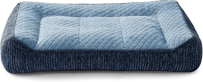 JOEJOY Orthopedic Dog Bed Medium Sized Dogs, Extra Thick Supportive Big Dog Couch Bed with Sides, Ultra Soft Pet Bed Sofa, Blue, 35''x25''