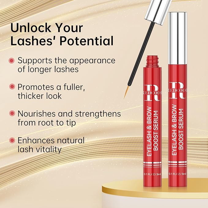 Eyelash Serum with Peptides & Biotin – Lash Enhancing Serum for Fuller-Looking Lashes, Helps Condition, Strengthen & Reduce the Look of Lash Breakage