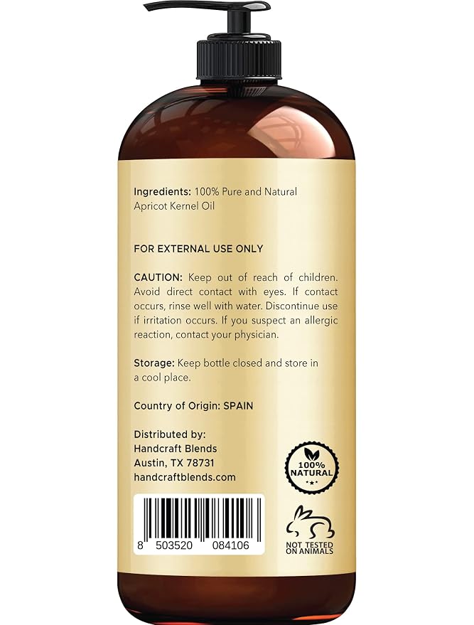 Handcraft Blends Ultra Light Massage Set: Apricot Kernel Oil and Fractionated Coconut Oil – (2 x 16 Fl Oz) – 100% Pure & Natural – Silky Carrier Oils for Body and Sensitive Skin