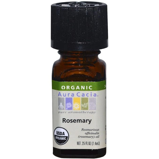 Aura Cacia Aromatherapy Rosemary Essential Oil Organic 0.25 Oz. Bottle