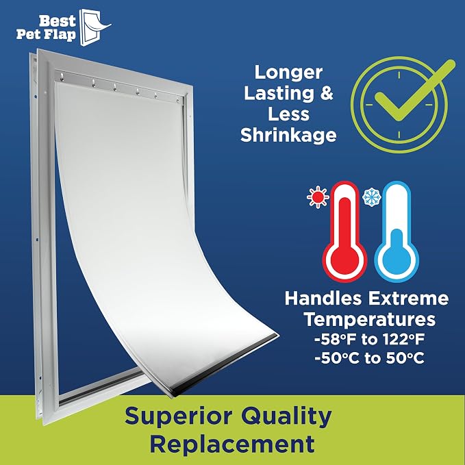 Best Pet Flap XL Replacement Dog Door Non PVC Flap Fits PetSafe PAC11-11040 - Measures 13 1/8" x 24 7/8" Longer Lasting, Most Energy Efficient, Less Shrinkage, BPA Free | Fits PetSafe PAC11-11040, Measures 13 1/8" x 24 7/8", Longer Lasting, Most Energy...