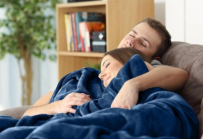 Utopia Bedding Soft Fleece Bed Blanket Queen Size Royal Blue (90x90 Inch) | Microfiber Plush Warm Lightweight Breathable Cozy Blanket Anti-Static, All Season Use, Gift for Women and Men